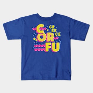 Retro 90s Corfu, Greece Kids T-Shirt